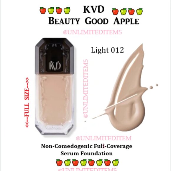 KVD🍏Good Apple🍎 Full Coverage Serum Foundation  012 Light🆕📦⌚🏃💨⚡🚚 - Picture 1 of 16